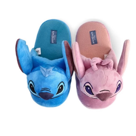 Stitch cozy Plush Slippers in Blue and Pink - Picture 3 of 9